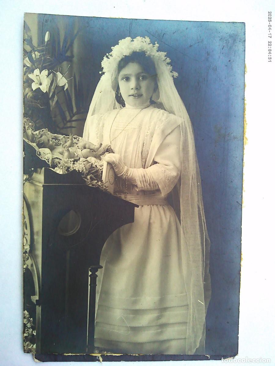 Fotograf&iacute;a antigua: PRECIOSA FOTO DE ESTUDIO DE NI&Ntilde;A DE PRIMERA COMUNION, PRINCIPIOS DE SIGLO