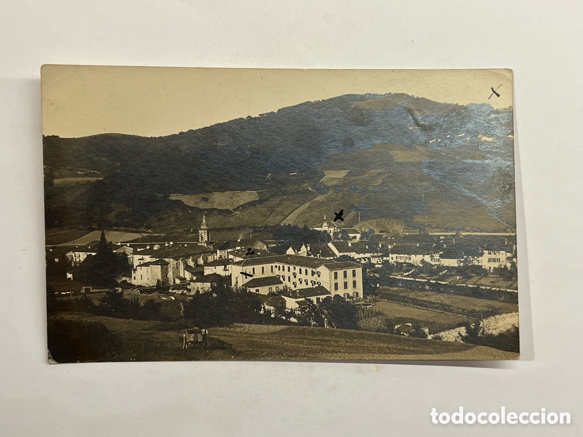 Fotograf&iacute;a antigua: AZPEITIA.. Fotograf&iacute;a Valle del Urola, con la iglesia parroquial visible en el centro (h.1930?)