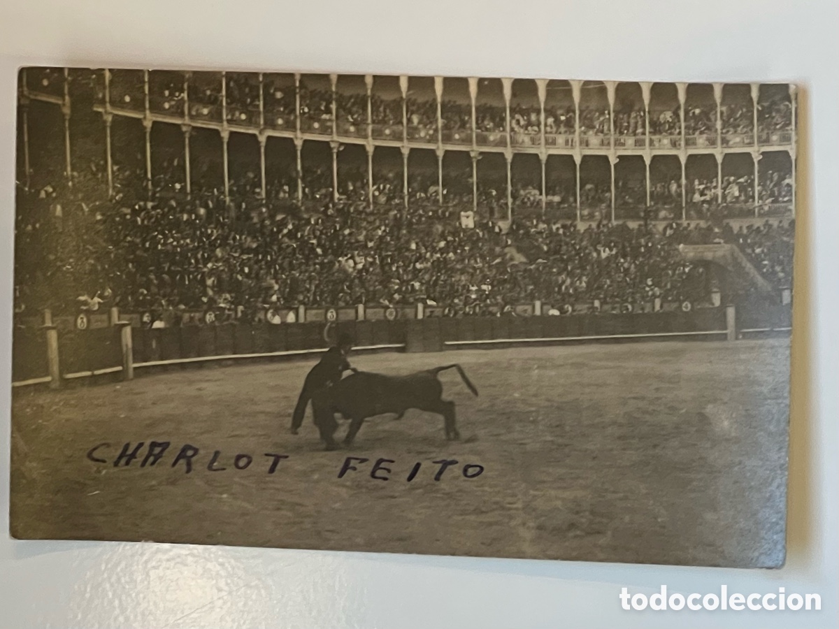 Fotograf&iacute;a antigua: TAUROMAQUIA. Toros. Fotograf&iacute;a Juan Feito.. Charlot&rsquo;s Feito.. Charlotadas taurinas. Madrid (h.1920?)