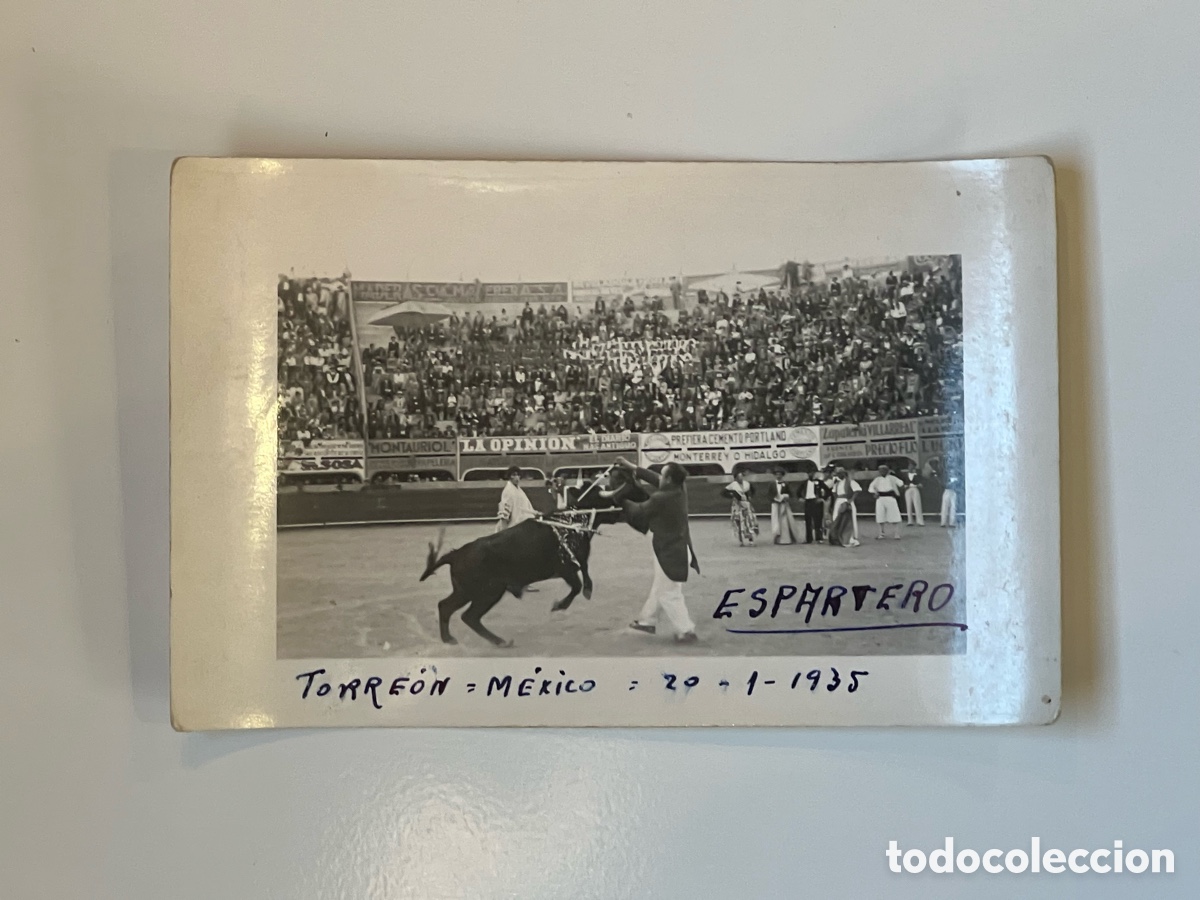 Fotograf&iacute;a antigua: TAUROMAQUIA Toros. ESPARTERO.. Charlotadas Taurinas.. Torre&oacute;n- M&eacute;xico (a.1935)