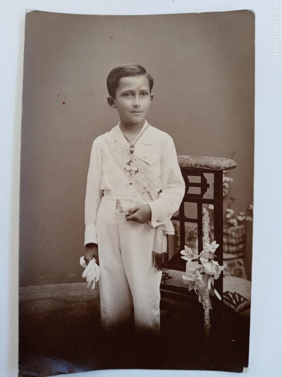 Fotograf&iacute;a antigua: PRECIOSA FOTO DE ESTUDIO DE NI&Ntilde;O DE PRIMERA COMUNION, A&Ntilde;OS 30 . DE HILARIO, SEVILLA