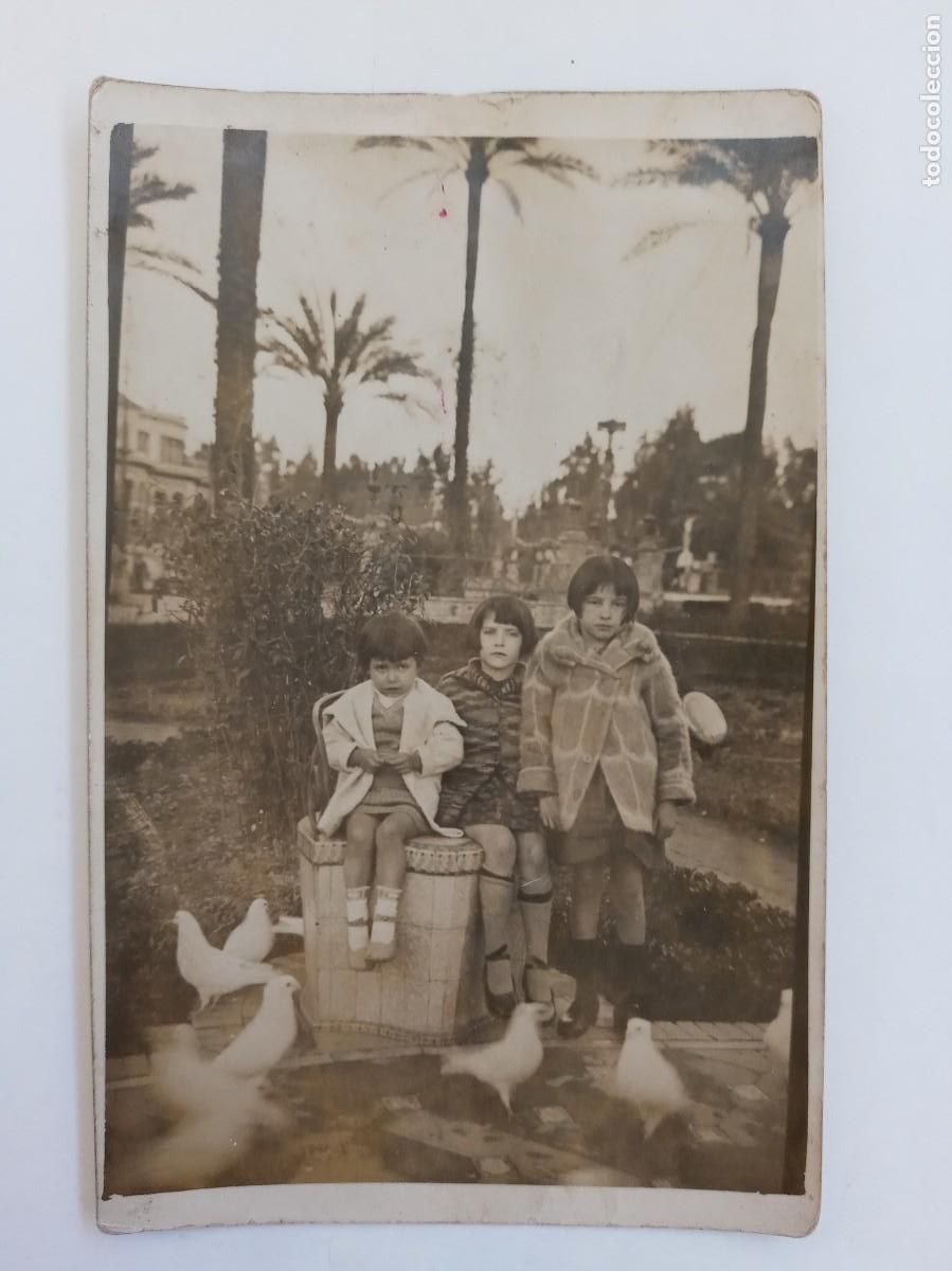 Fotograf&iacute;a antigua: MINUTERO DE FOTOGRAFO CALLEJERO DE NI&Ntilde;AS EN PLAZA DE LAS PALOMAS. SEVILLA, PRINCIPIOS DE SIGLO