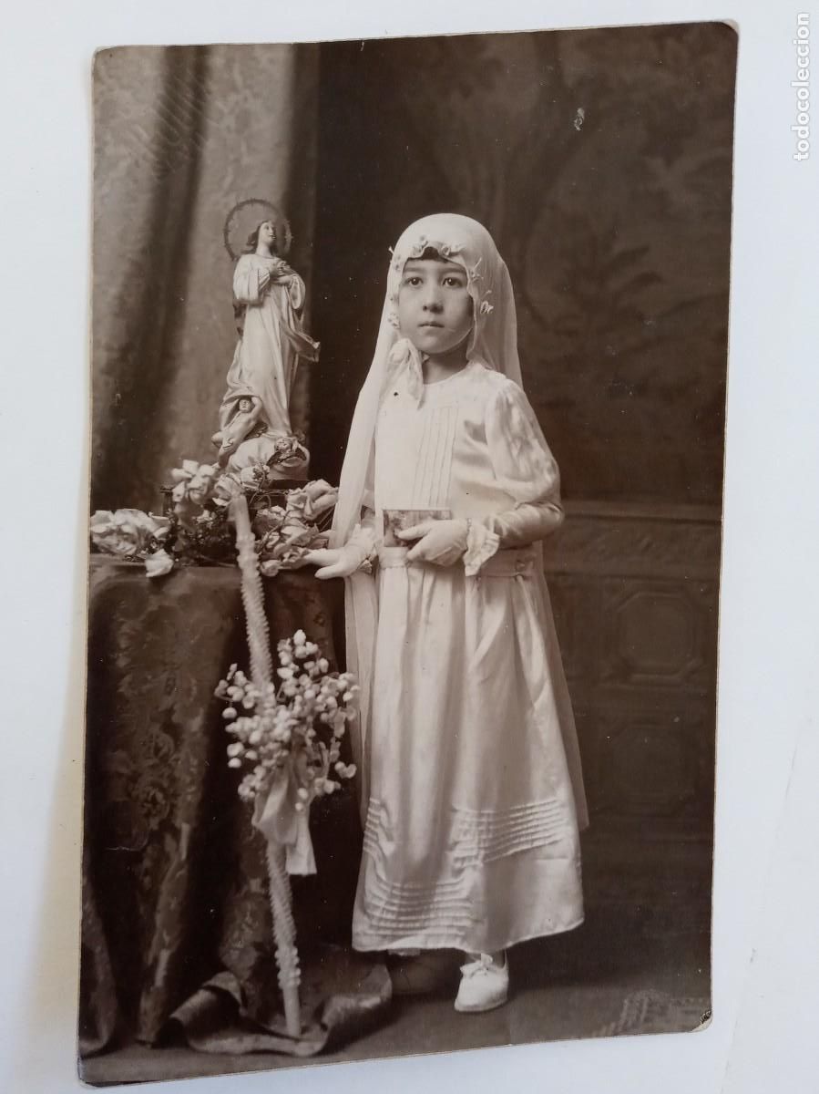 Fotograf&iacute;a antigua: PRECIOSA FOTO DE ESTUDIO DE NI&Ntilde;A DE PRIMERA COMUNION , 1933 . DE ARJONA , SEVILLA
