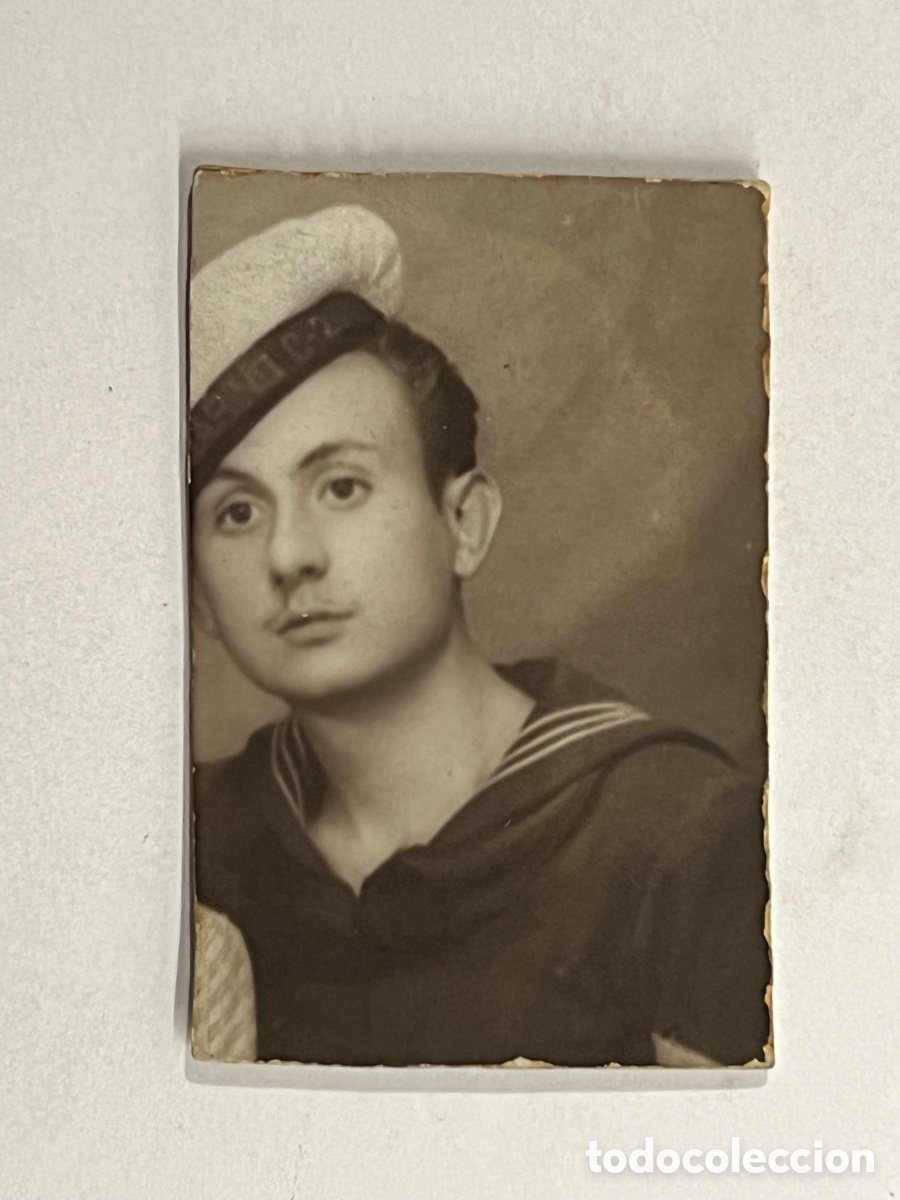 Fotograf&iacute;a antigua: FOTOMATON. Fotograf&iacute;a joven Marinero (h.1930?) Med&iacute;das: 4 x 6 cm.,