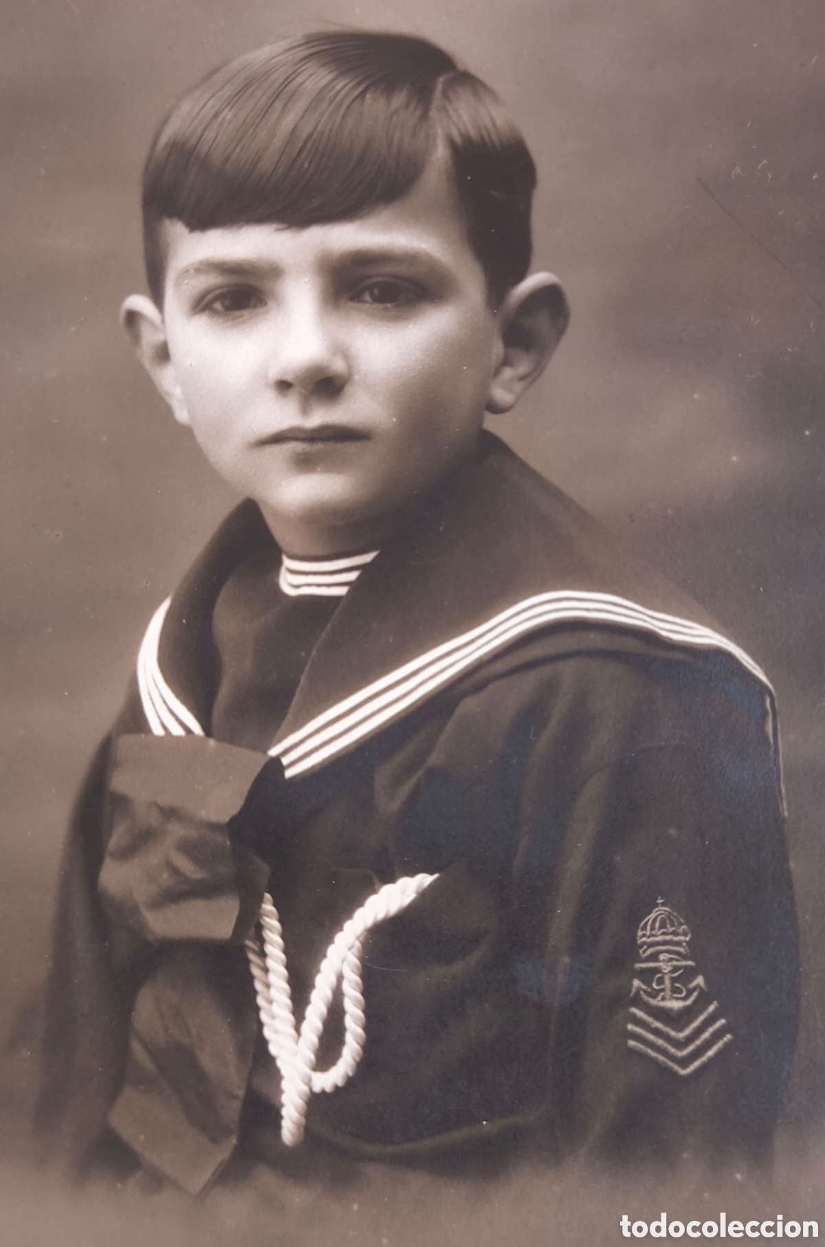 Fotograf&iacute;a antigua: FOTOGRAF&Iacute;A RETRATO DE ESTUDIO NI&Ntilde;O MARINERITO COMUNION FOT&Oacute;GRAFO FADRIQUE IR&Uacute;N C. 1911
