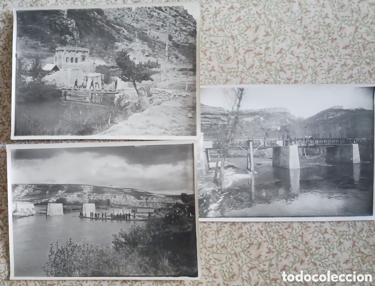 Fotograf&iacute;a antigua: 3 fotos contruccion de puentes, para trenes. Regi&oacute;n Burgos. 13 x 18 cms. a&ntilde;os 1925 30. Vell I Bell.