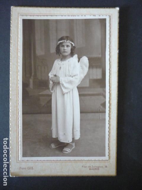 Fotograf&iacute;a antigua: NI&Ntilde;A VESTIDA DE ANGEL ANTIGUA FOTOGRAFIA FOTO GIL MADRID