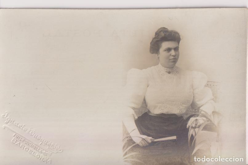 Fotograf&iacute;a antigua: ANTIGUA TARJETA POSTAL DE FELICIDADES - CIRCULADA - (9X13,5) - FOTO IGNACIO BUSQUETS