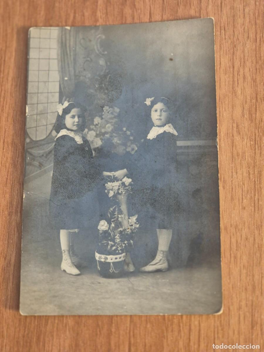 Fotograf&iacute;a antigua: ANTIGUA TARJETA POSTAL NI&Ntilde;AS FOTOGRAFO ROVIRA BARCELONA VER FOTOS.