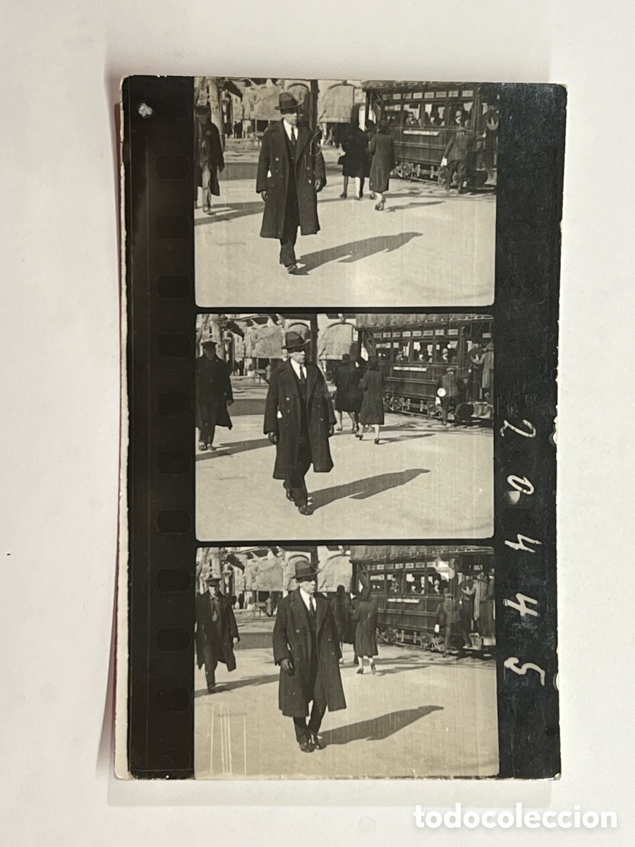 Fotograf&iacute;a antigua: MINUTEROS (3) fotograf&iacute;as paseando por la ciudad.. y de cerca el Tranv&iacute;a.. (h.1920?)