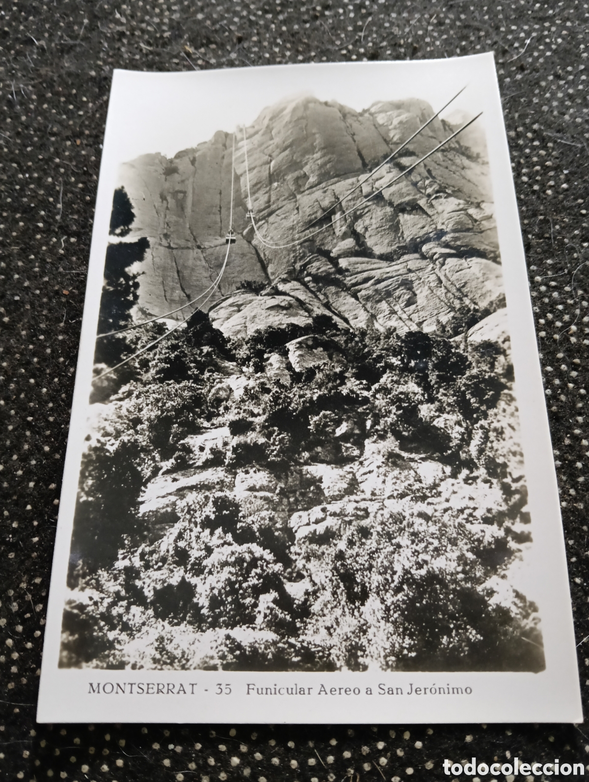 Fotograf&iacute;a antigua: Postal fotogr&aacute;fica del Funicular aereo a San Jer&oacute;nimo en Montserrat n&deg; 35