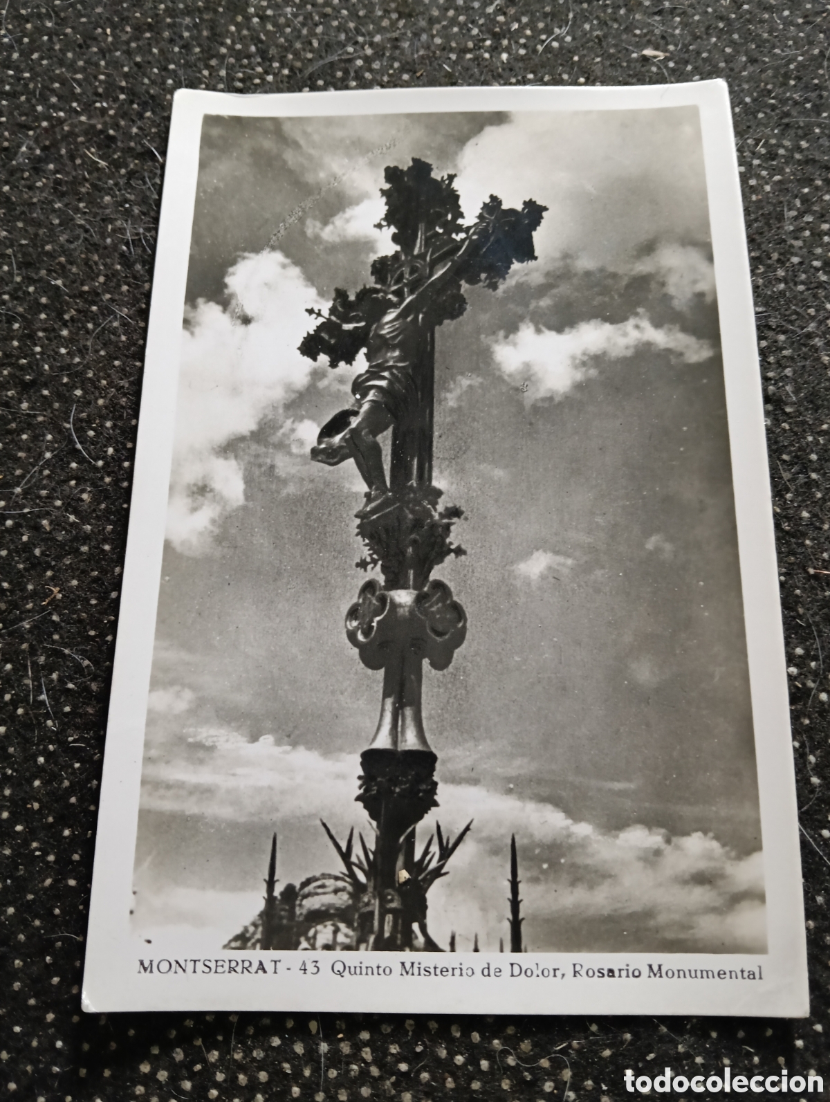 Fotograf&iacute;a antigua: Postal fotogr&aacute;fica de Montserrat, Quinto Misterio de Dolor, Rosario Monumental n&deg; 43