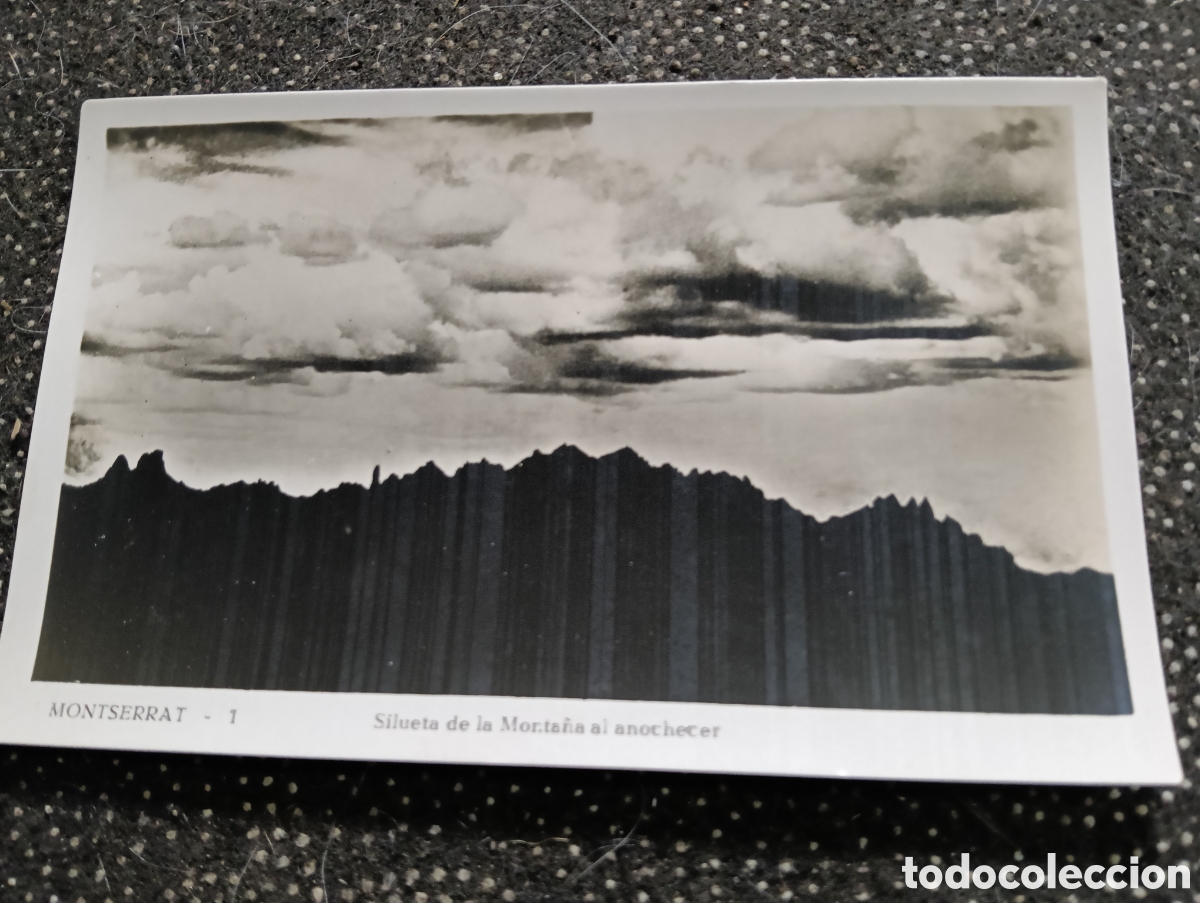 Alte Fotografie: Postal fotogr&aacute;fica de Montserrat al atardecer a&ntilde;os 50 n&deg; 1