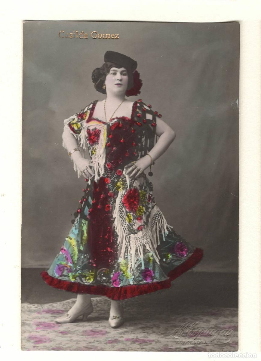 Fotograf&iacute;a antigua: CASILDA G&Oacute;MEZ, Artista. Fotograf&iacute;a iluminada a mano. Foto: Antoni Esplugas. Barcelona.