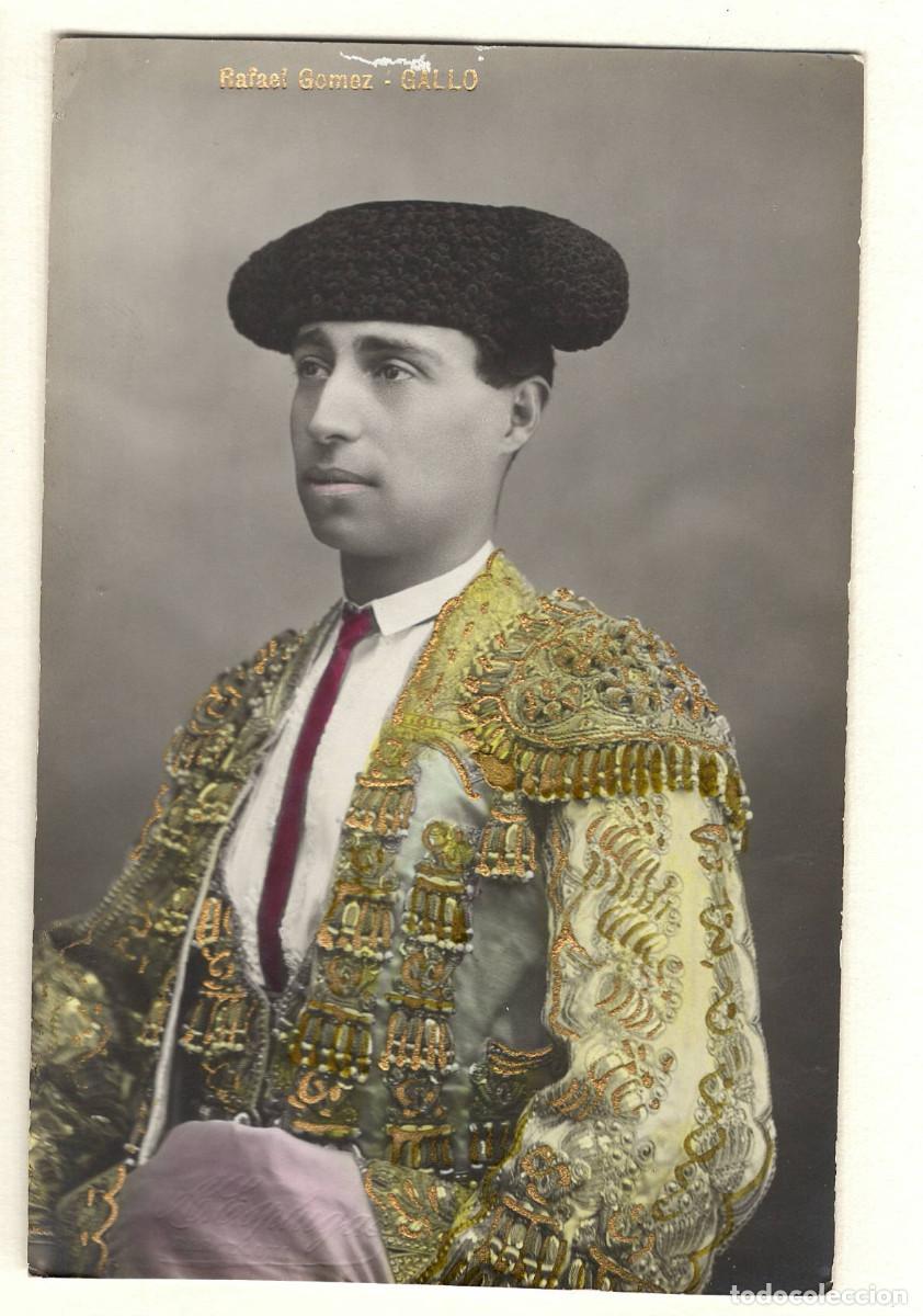 Fotograf&iacute;a antigua: RAFAEL GOMEZ, GALLO. (1882-1960) TORERO, FOTO ANTONI ESPLUGAS. BARCELONA. Iluminada a mano.