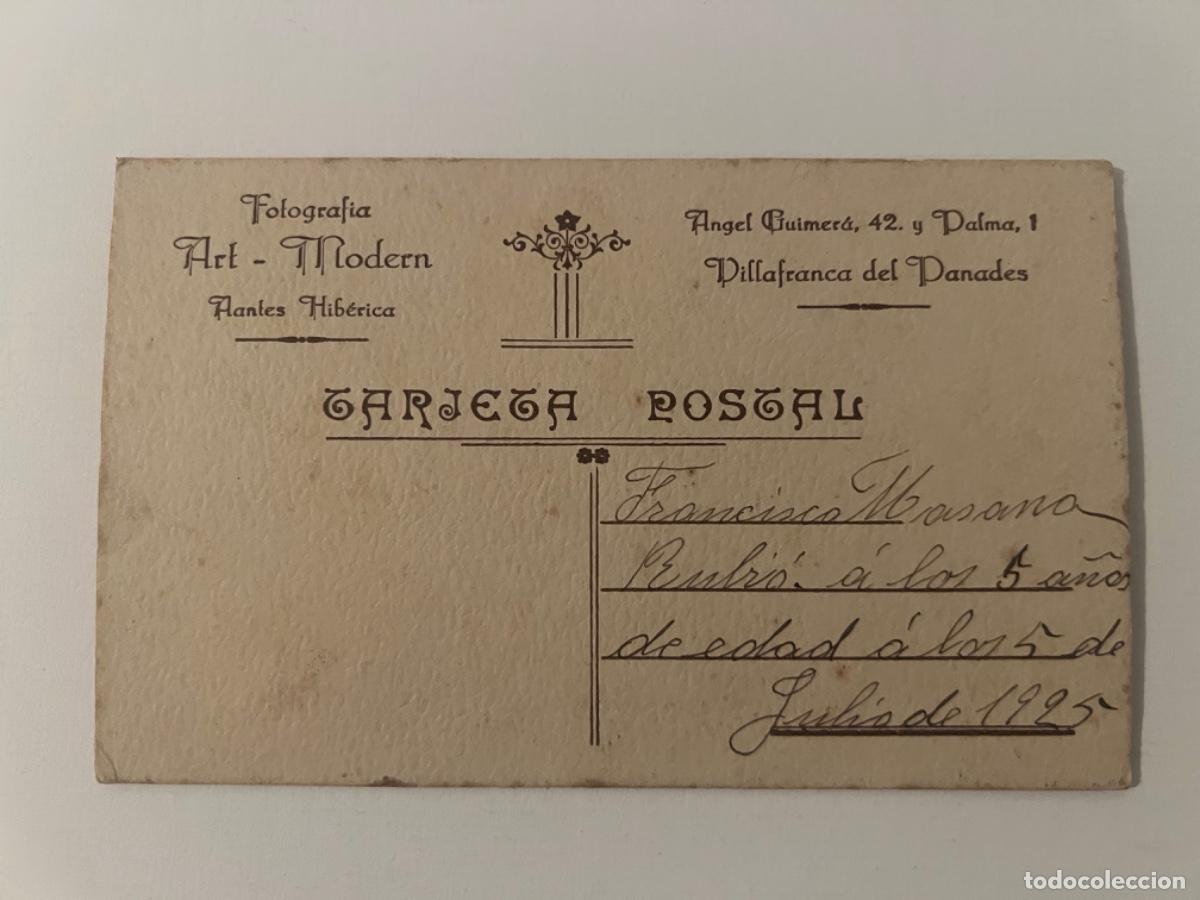Fotograf&iacute;a antigua: Foto cart&oacute;n Tarjeta postal VILLAFRANCA DEL PANAD&Eacute;S 1925
