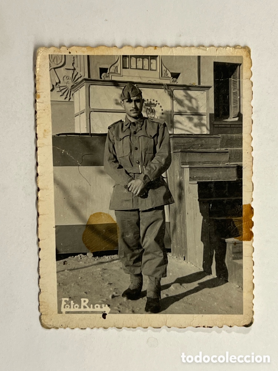 Fotograf&iacute;a antigua: MILITAR CASTELLON.. Fotograf&iacute;a Regimiento de Aviaci&oacute;n.. Jura de Bandera Foto Riau (h.1950?)