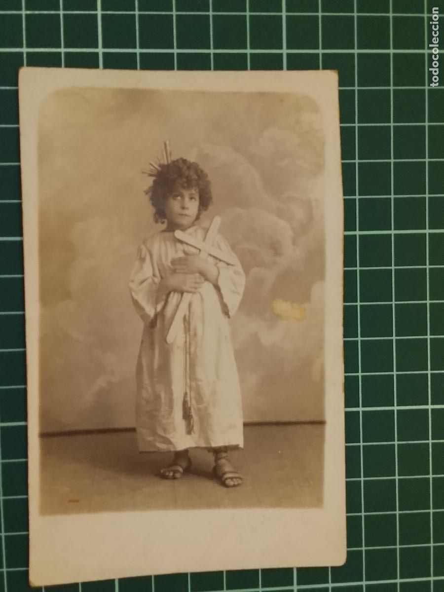 Fotograf&iacute;a antigua: HIJO DE JOSEFA BAUSELLS DISFRAZADO DE ANGEL - SELLO EN SECO ARMENGOL -FOTOGRAFIA ANTIGUA-(116.052)