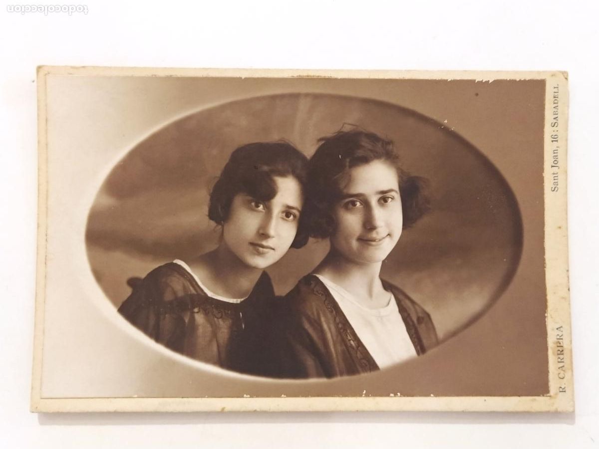 Fotograf&iacute;a antigua: CONCHITA Y ANTONIA FERRER - RICARD CARRERA FOTOGRAF , BARNA - FOTOGRAFIA ANTIGUA - POSTAL -(116.061)