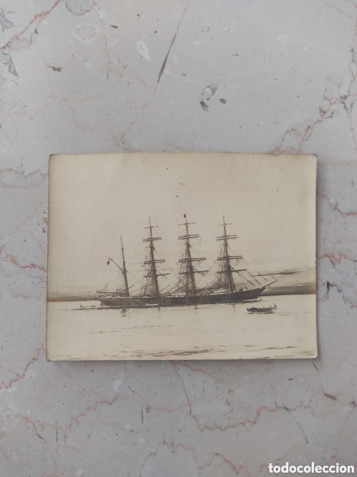 Fotograf&iacute;a antigua: FOTO ANTIGUA DE VELERO FONDEADO