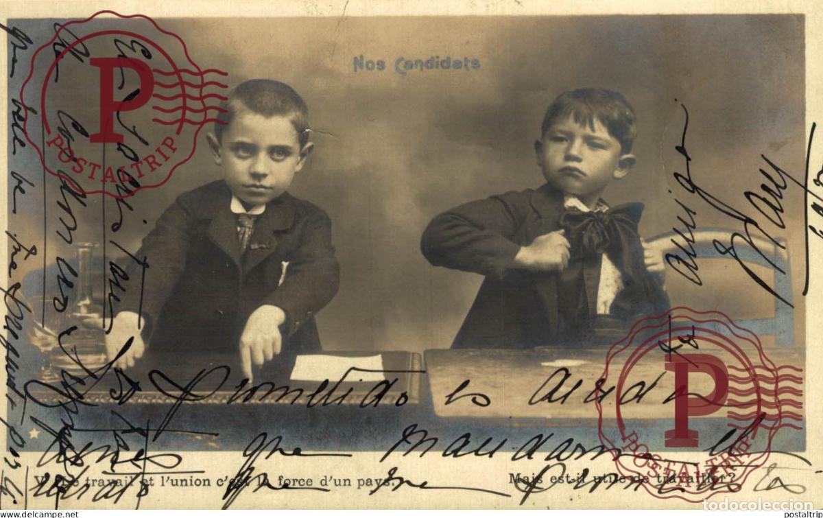 Fotografia antiga: NI&Ntilde;OS. KIDS. RPPC. NOS CANDIDATS