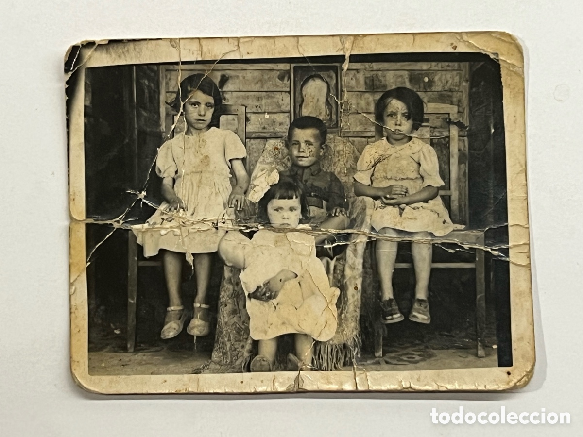 Fotograf&iacute;a antigua: BURRIANA Borriana (Castell&oacute;) Fotograf&iacute;a Minuters.. Nens abans de guerra.. (h.1936?) Med&iacute;das: 7 x 8,5