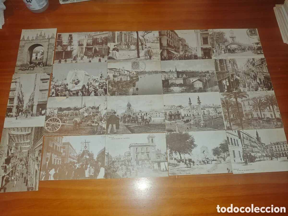 Fotograf&iacute;a antigua: Lote de 19 Postales de la Sevilla Antigua.