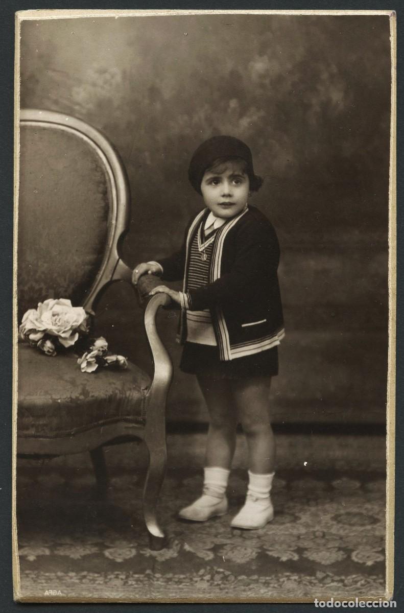 Photographie ancienne: TARJETA POSTAL, RETRATO FOTOGR&Aacute;FICO NI&Ntilde;A, 1932, FOT. STUDIO FORTUNY, REUS
