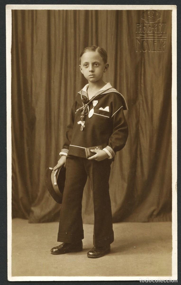 Photographie ancienne: TARJETA POSTAL, RETRATO FOTOGR&Aacute;FICO NI&Ntilde;O, FOT. FHOTO ART, NOVELVA