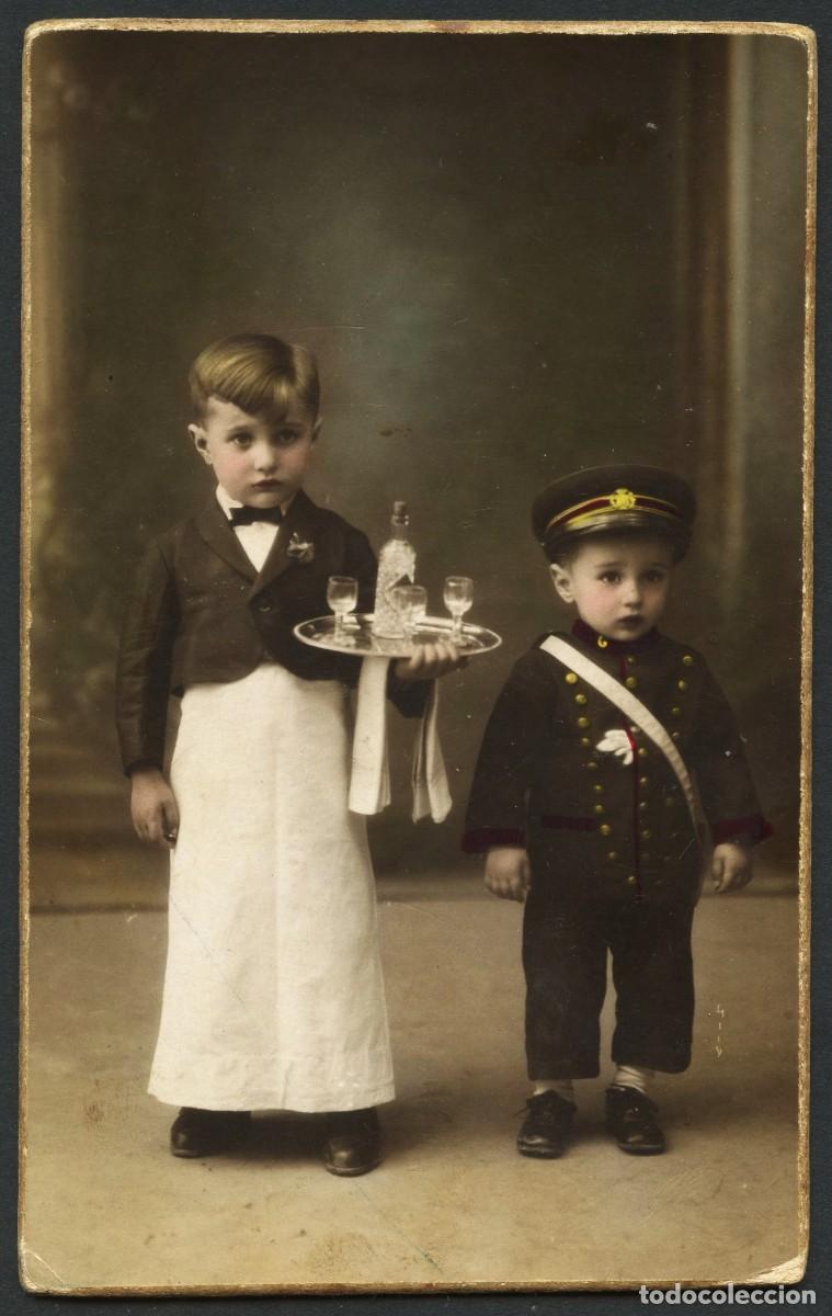 Antique Photography: TARJETA POSTAL, RETRATO FOTOGR&Aacute;FICO NI&Ntilde;OS, FOT. BUSQUETS, BARCELONA
