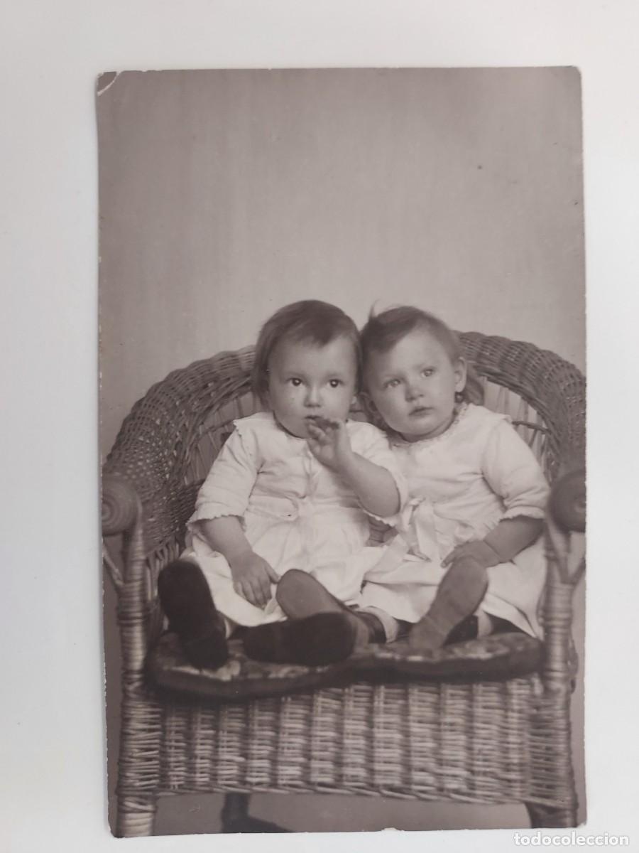 Fotograf&iacute;a antigua: FOTOGRAFIA ANTIGUA ALEMANIA. RETRATO 2 NI&Ntilde;OS. ERIKA BECKMANN, Danzig (Gdańsk). CA. 1920. 8 X 13
