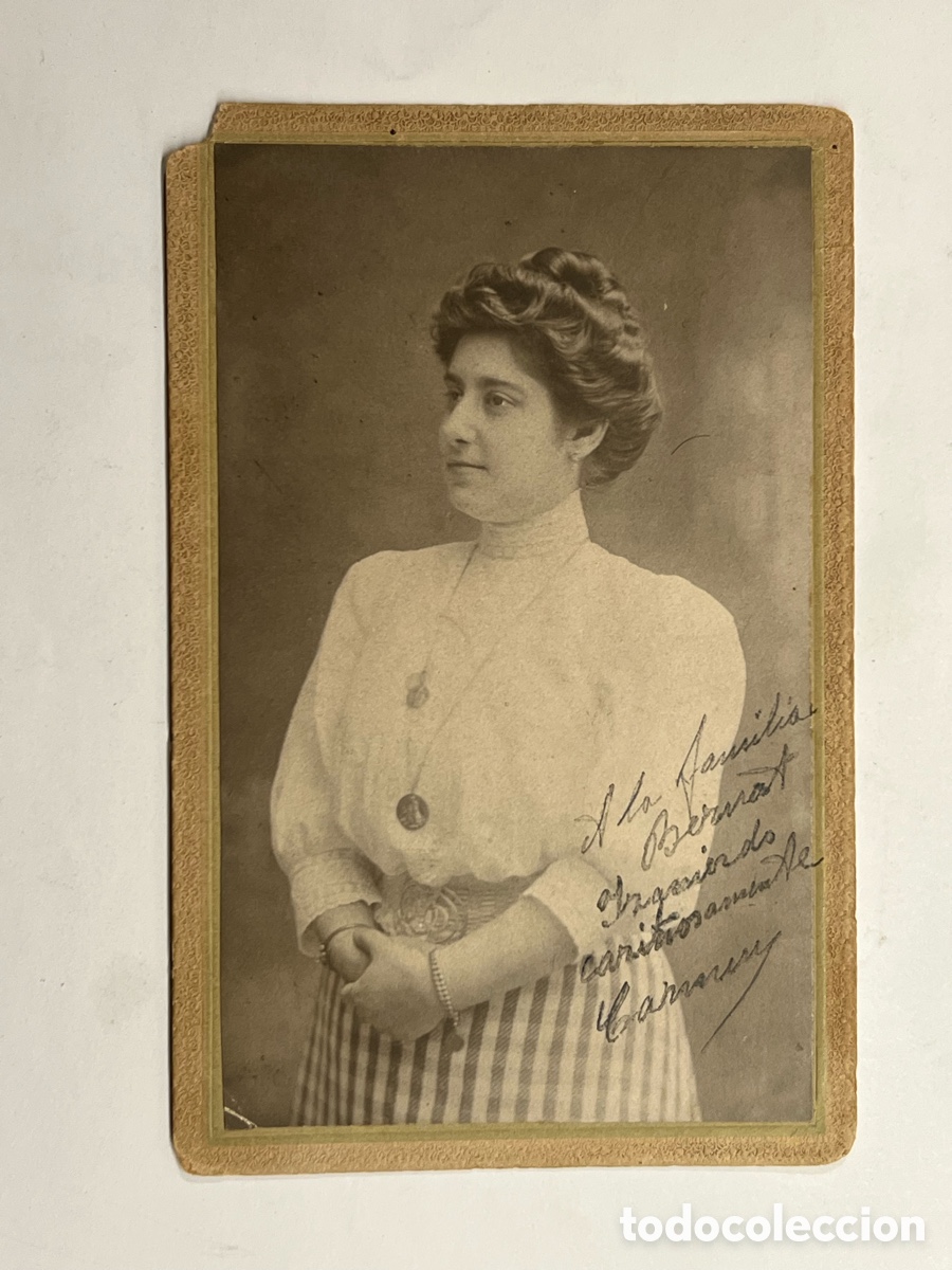 Fotograf&iacute;a antigua: VALENCIA. Fotograf&iacute;a J. Derrey.. La Se&ntilde;ora Carmen (h.1910?) Med&iacute;das: 14 x 9 cm.,