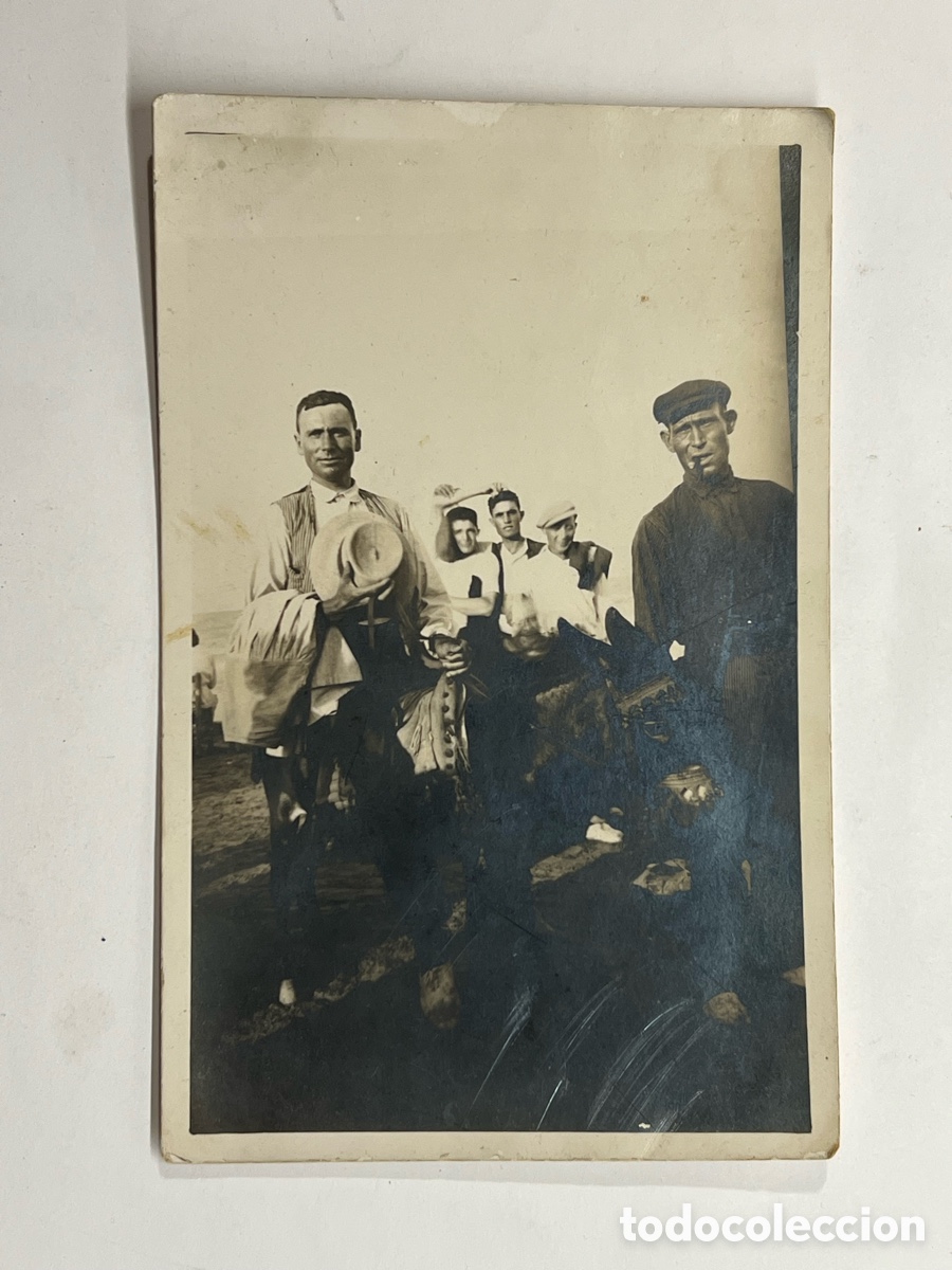 Fotograf&iacute;a antigua: ALGEMES&Iacute;.. ? Fotograf&iacute;a el t&iacute;o Picher&hellip; Gente del Campo.. (h.1920?) Med&iacute;das: 14 x 9 cm.