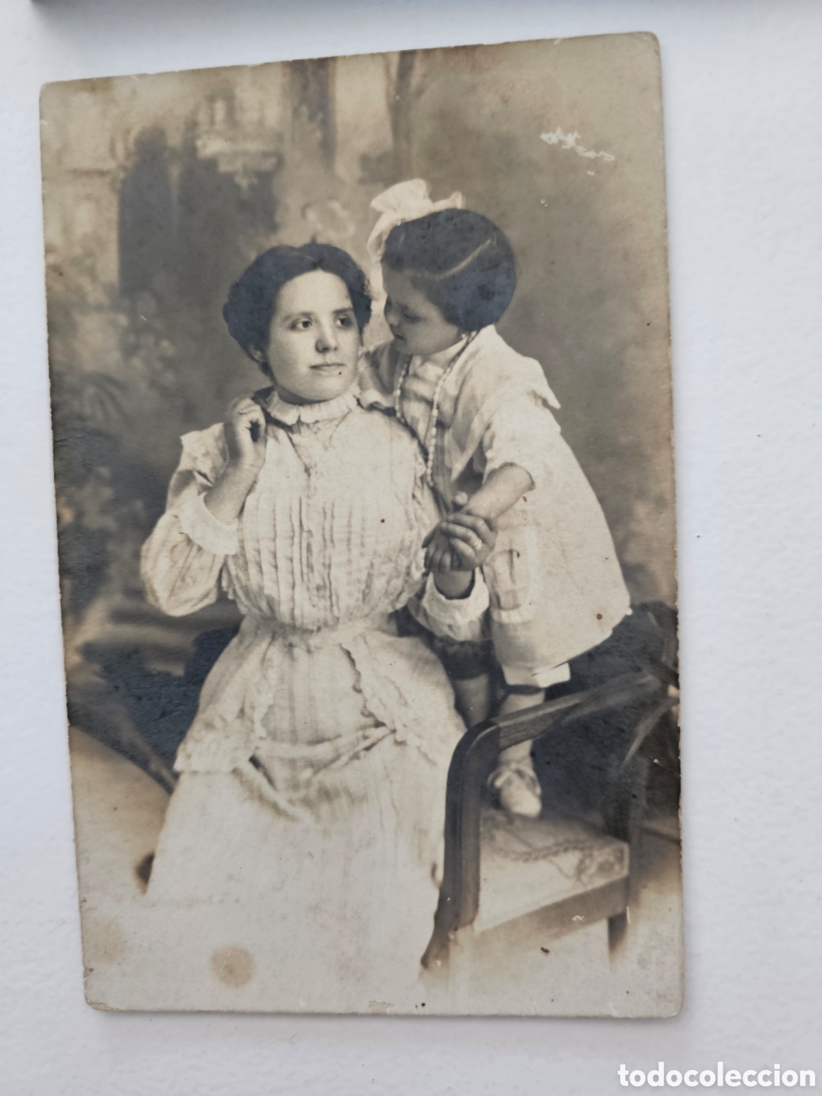 Fotograf&iacute;a antigua: Tarjeta Postal Fotogr&aacute;fica Antigua - Retrato de Madre e Hija por J. Garc&iacute;a Prats (S. XX) Barcelona
