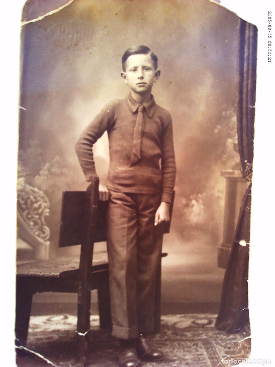 Fotograf&iacute;a antigua: BONITA FOTO DE ESTUDIO DE NI&Ntilde;O ELEGANTE CON CORBATA , PP. DE SIGLO. DE ARJONA , SEVILLA