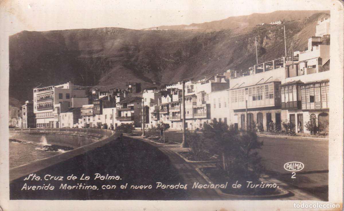 Fotograf&iacute;a antigua: SANTA CRUZ DE LA PALMA AVENIDA MARITIMA CON EL NUEVO PARADOR