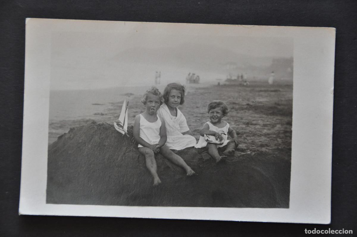 Antique Photography: NI&Ntilde;OS EN LA PLAYA - FECHADA EN 1921
