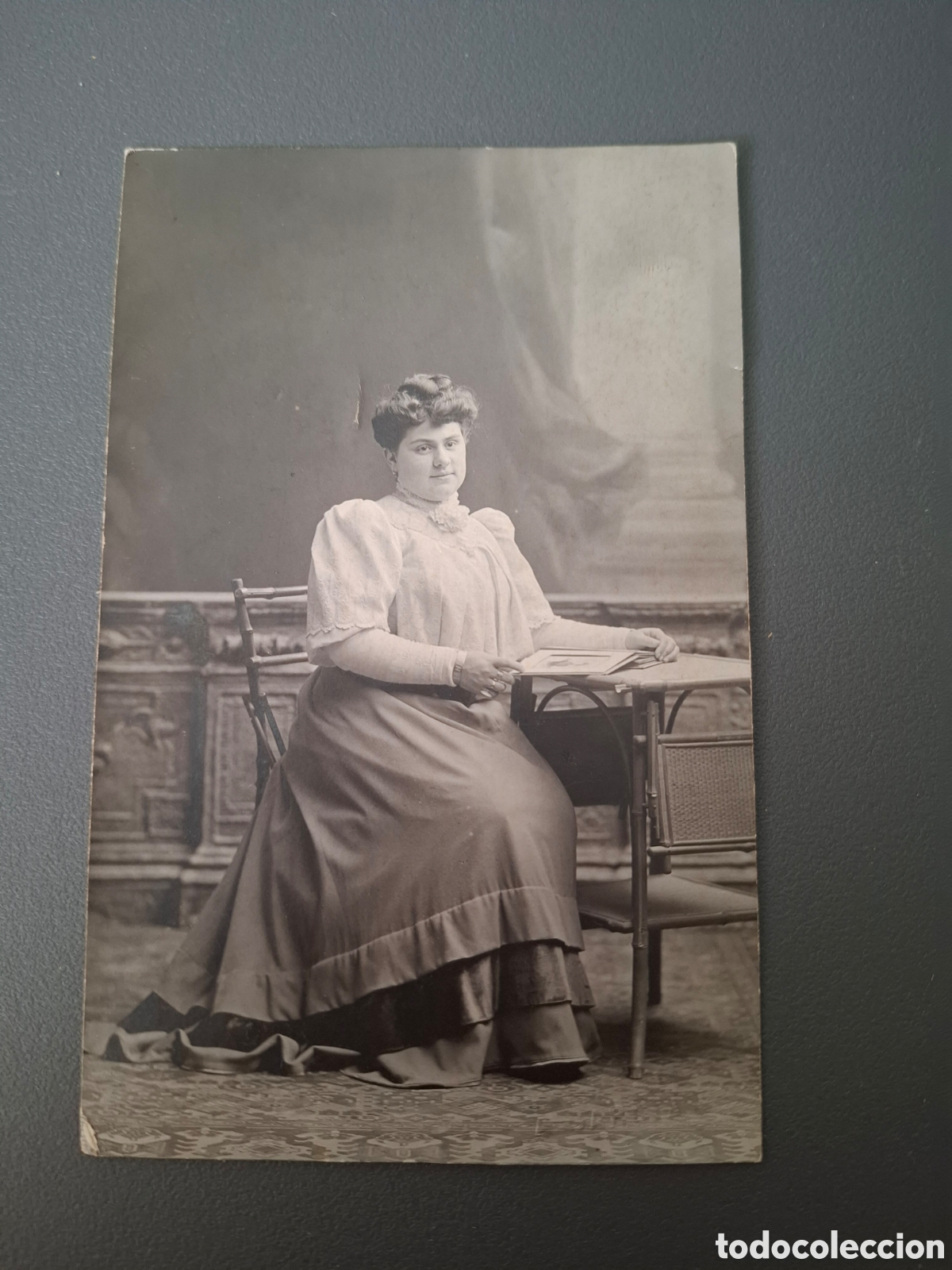 Fotograf&iacute;a antigua: Retrato se&ntilde;ora - fot&oacute;grafo A.Garcia- Valencia