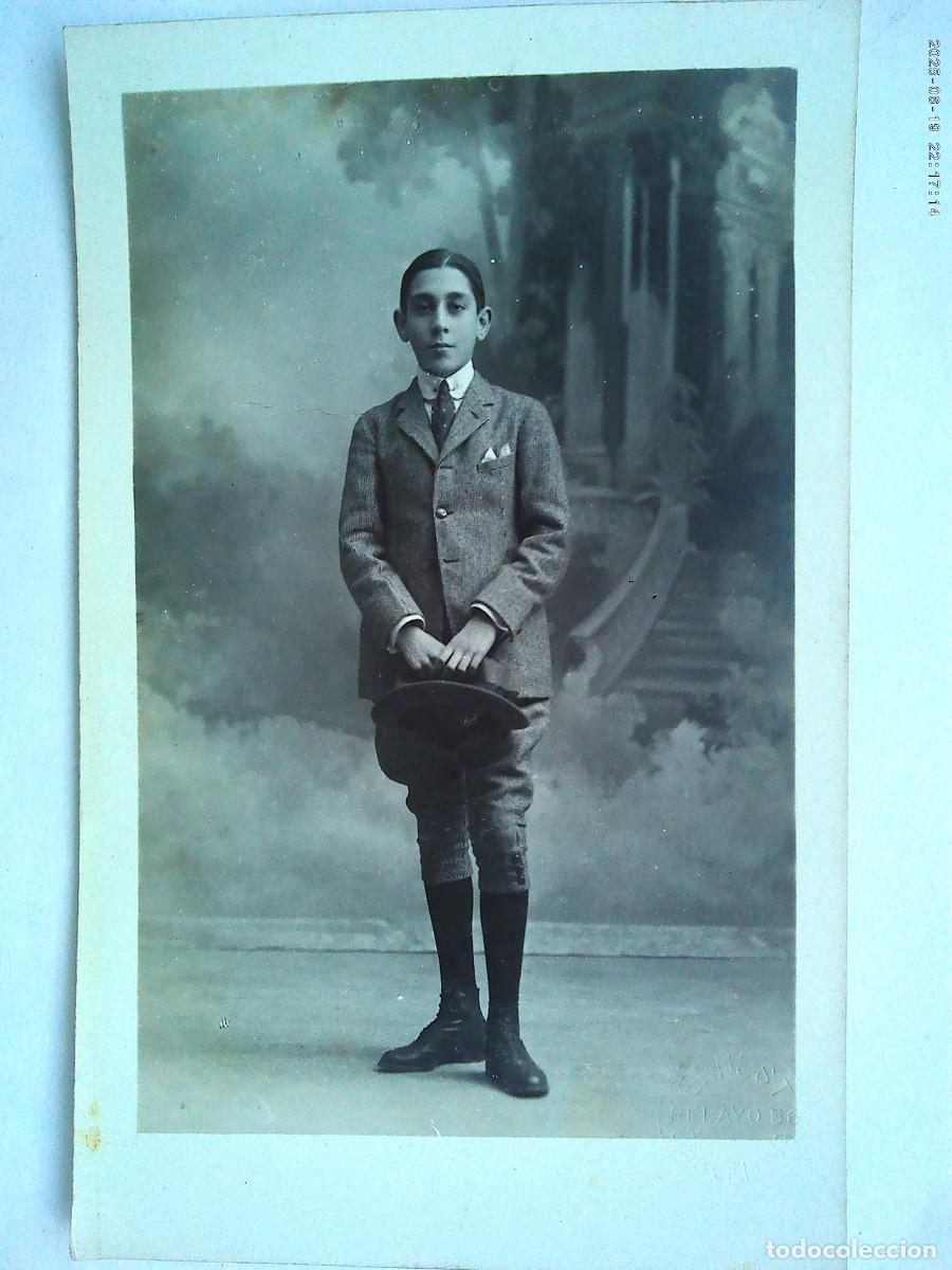 Antique Photography: PRECIOSA FOTO DE NI&Ntilde;O ELEGANTECON PANTALON CORTO Y SOMBRERO, PRINCIPIOS SIGLO. DE ERNEST, BARCELONA
