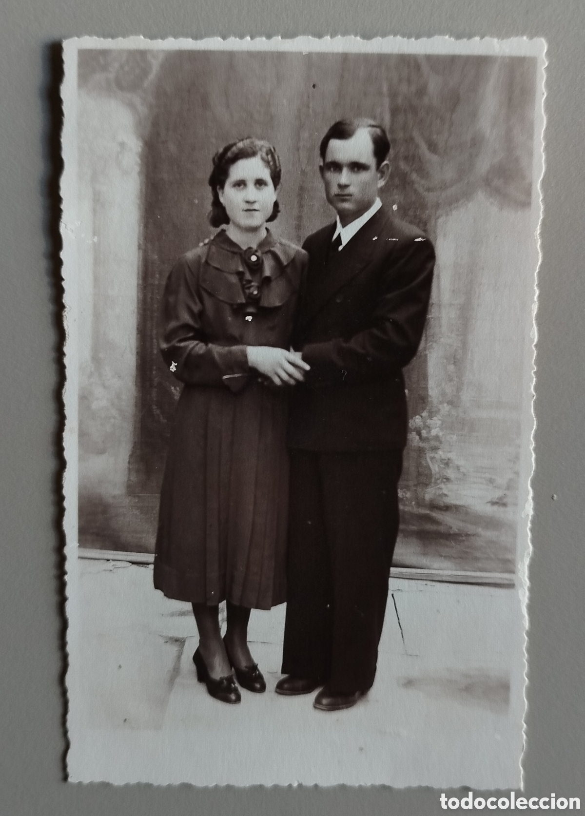 Fotograf&iacute;a antigua: Fotograf&iacute;a matrimonio. D&eacute;cada 1940. Sin fotogr&aacute;fo.