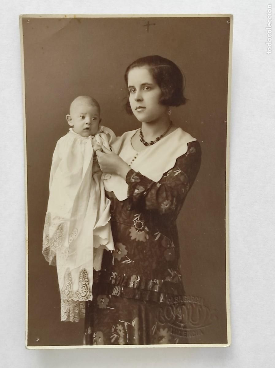 Fotograf&iacute;a antigua: RETRATO DE UNA MADRE CON UN BEB&Eacute; - FOT&Oacute;GRAFO CASA GARC&Iacute;A BOLD&Uacute;N, VALENCIA
