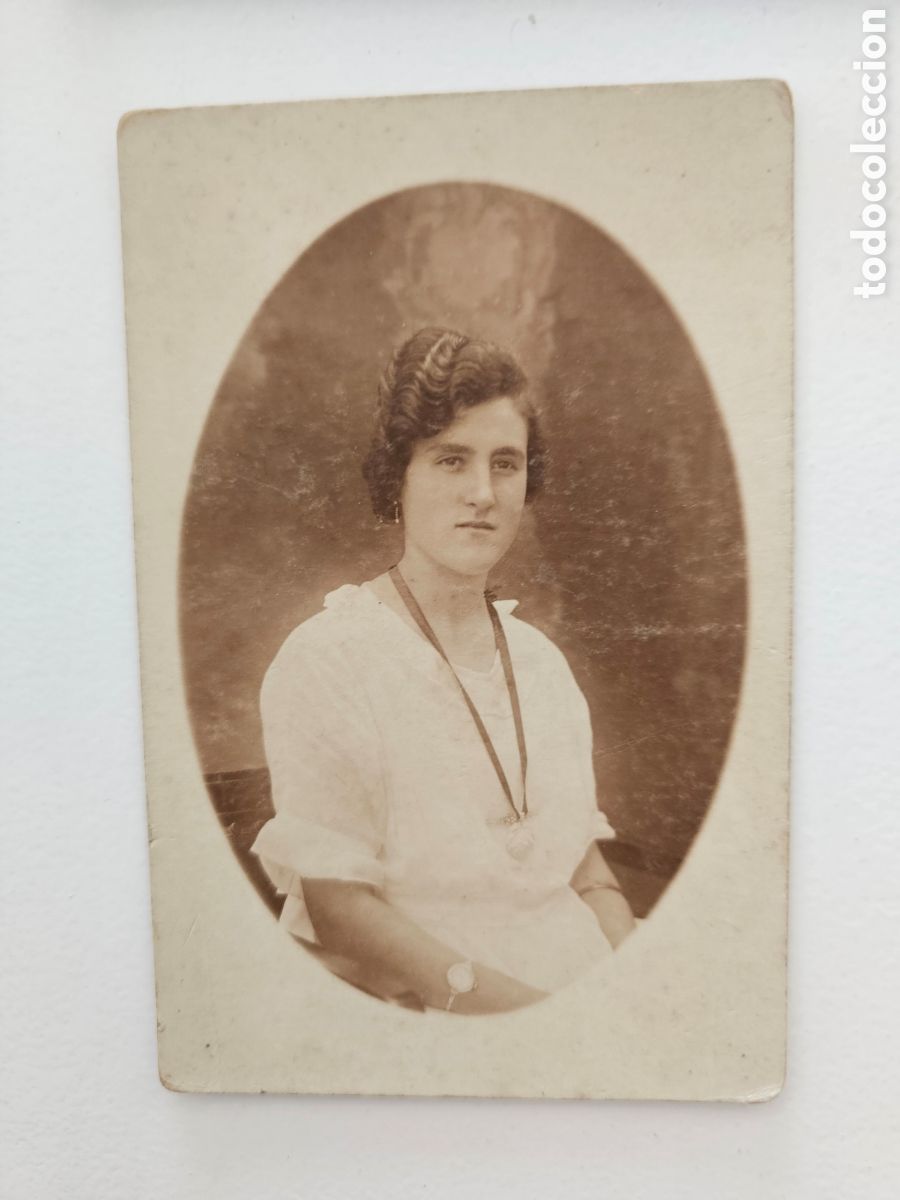Fotograf&iacute;a antigua: Tarjeta postal fotogr&aacute;fica de chica. Fot&oacute;grafo Belda BARCELONA 1921