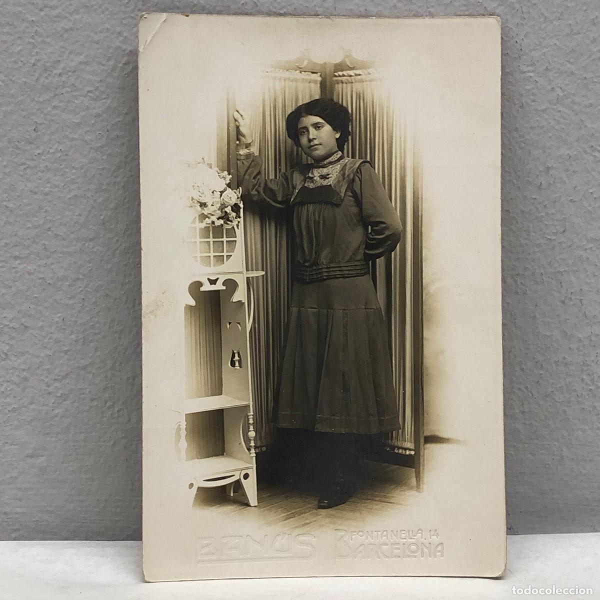Fotograf&iacute;a antigua: ANTIGUA FOTOGRAFIA - TARJETA POSTAL - RETRATO MUJER - BAN&Uacute;S, BARCELONA - A&Ntilde;OS 20 - 135 X 85 MM / 368