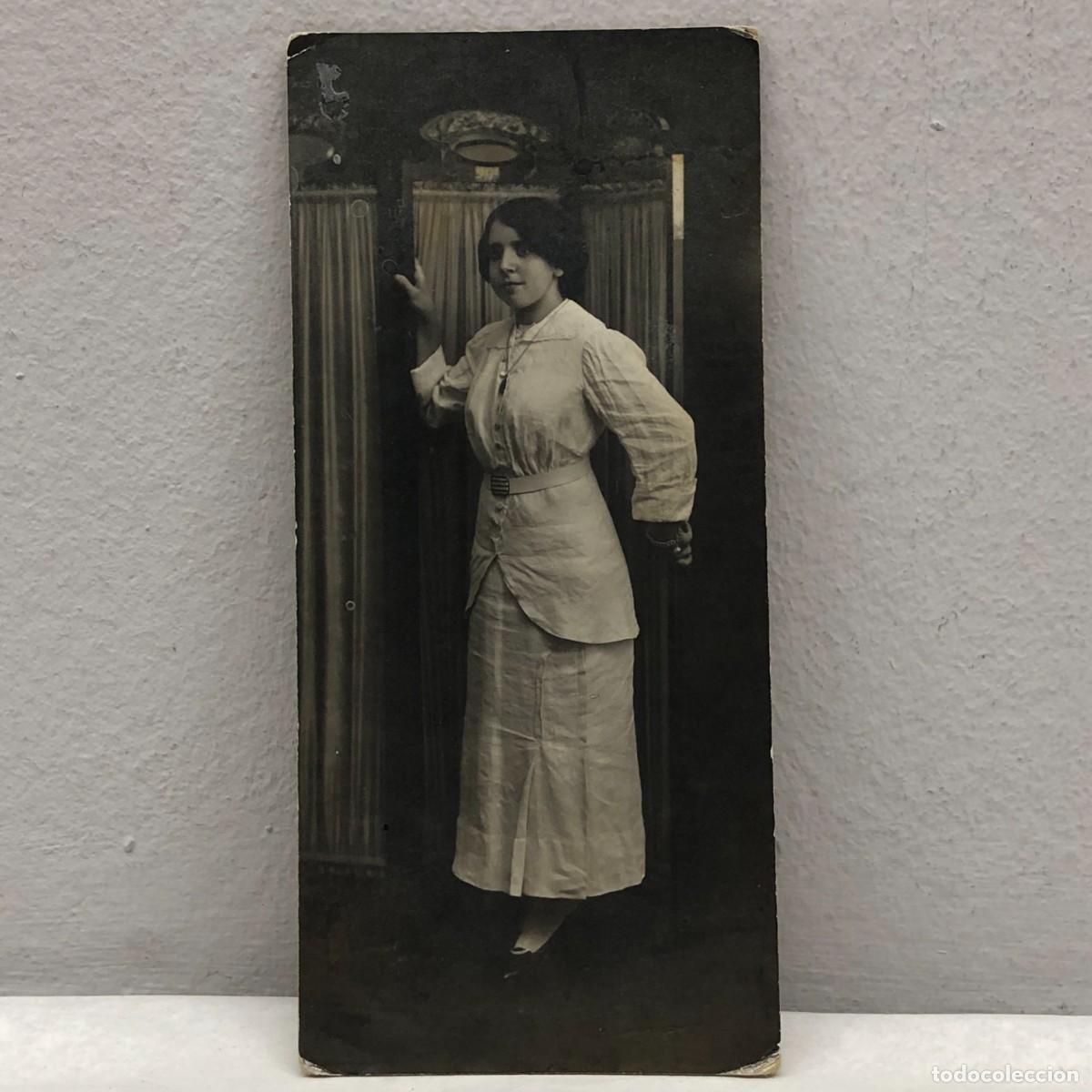 Fotograf&iacute;a antigua: ANTIGUA FOTOGRAFIA - TARJETA POSTAL - RETRATO MUJER - A&Ntilde;OS 20 - BAN&Uacute;S, BARCELONA - 170 X 80 MM / 371