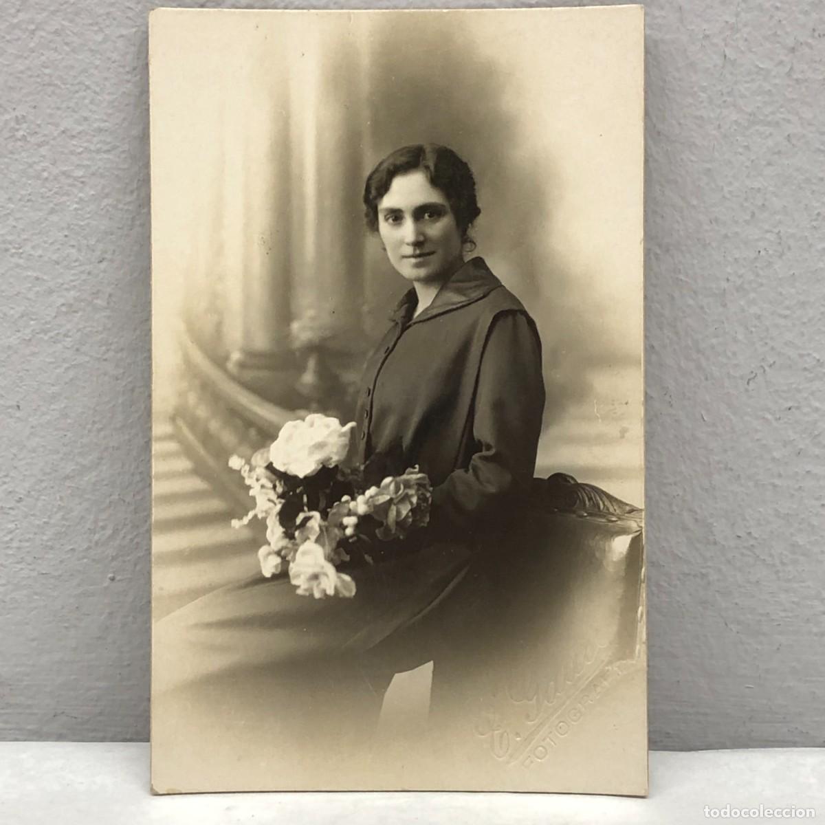 Fotograf&iacute;a antigua: ANTIGUA FOTOGRAFIA - TARJETA POSTAL - RETRATO MUJER - A&Ntilde;OS 20 - E. GAUSI - 135 X 85 MM / 372