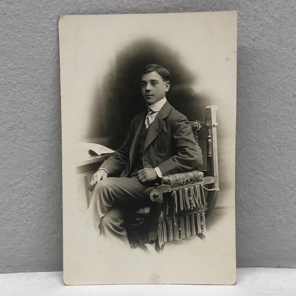 Fotograf&iacute;a antigua: ANTIGUA FOTOGRAFIA - TARJETA POSTAL - RETRATO HOMBRE - A&Ntilde;OS 30 - BAN&Uacute;S, BARCELONA- 140 X 90 MM / 373