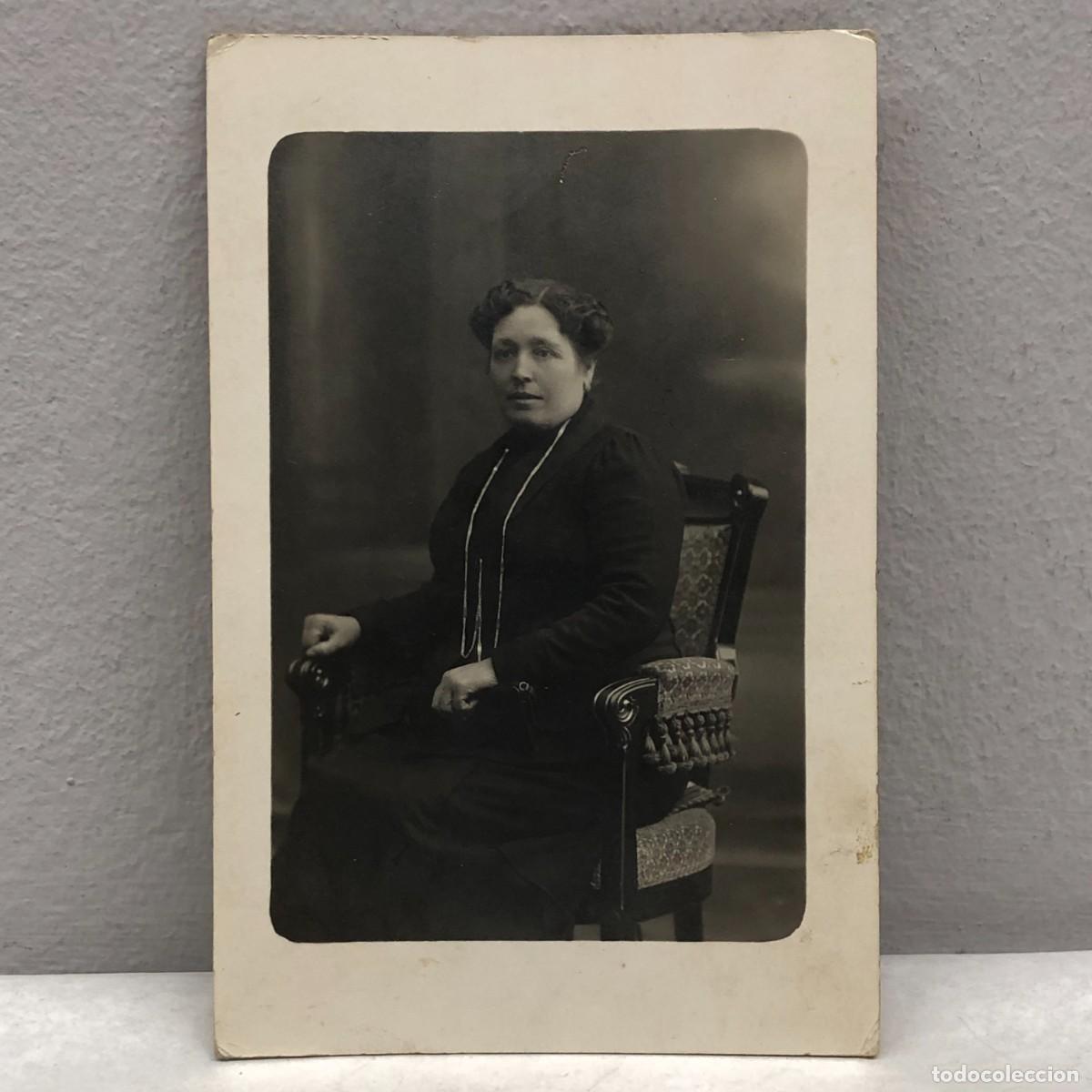 Fotograf&iacute;a antigua: ANTIGUA FOTOGRAFIA - TARJETA POSTAL - RETRATO MUJER - BAN&Uacute;S, BARCELONA - A&Ntilde;OS 30 - 145 X 95 MM / 383