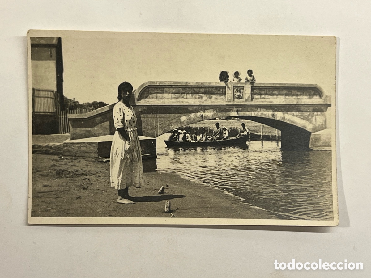 Fotograf&iacute;a antigua: ZARAGOZA. La Playa de Torrero.. ? centro de recreo burgues&iacute;a zaragozana, paseo en barca (h.1900?)