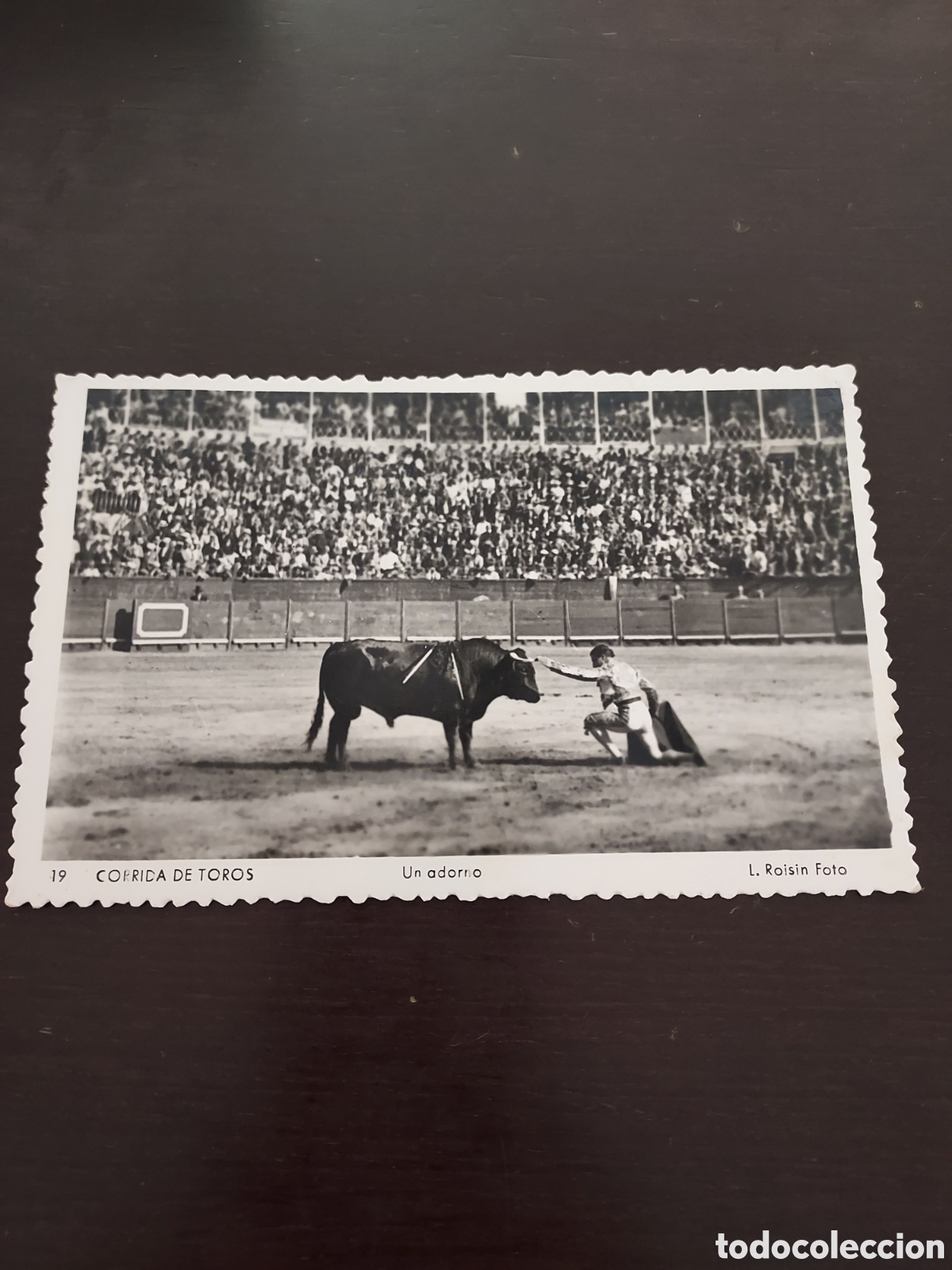 Fotograf&iacute;a antigua: Fotograf&iacute;a taurina con sello de 1957
