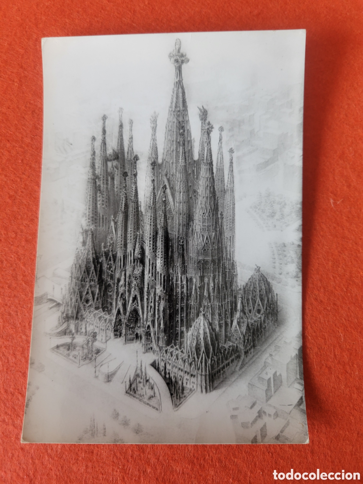 Fotograf&iacute;a antigua: ANTIGUA POSTAL TEMPLO SAGRADA FAMILIA DE BARCELONA